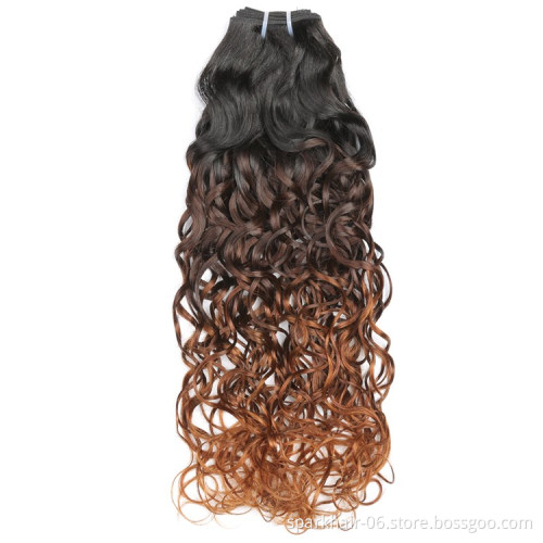 9a 100g SPARK Ombre Brazilian Remy Human Hair Weaving Bundle for Women Weave Hair Extension Black Brown Water Wave 1b/4/30